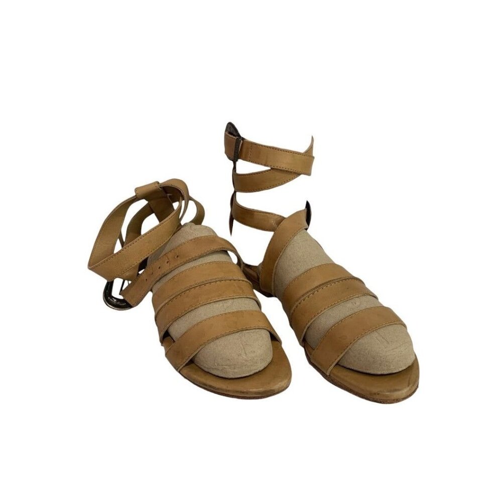 Size 37 AllSaints Spitalfields Leather Flat Ankle Strappy Gladiator‎ Sandal